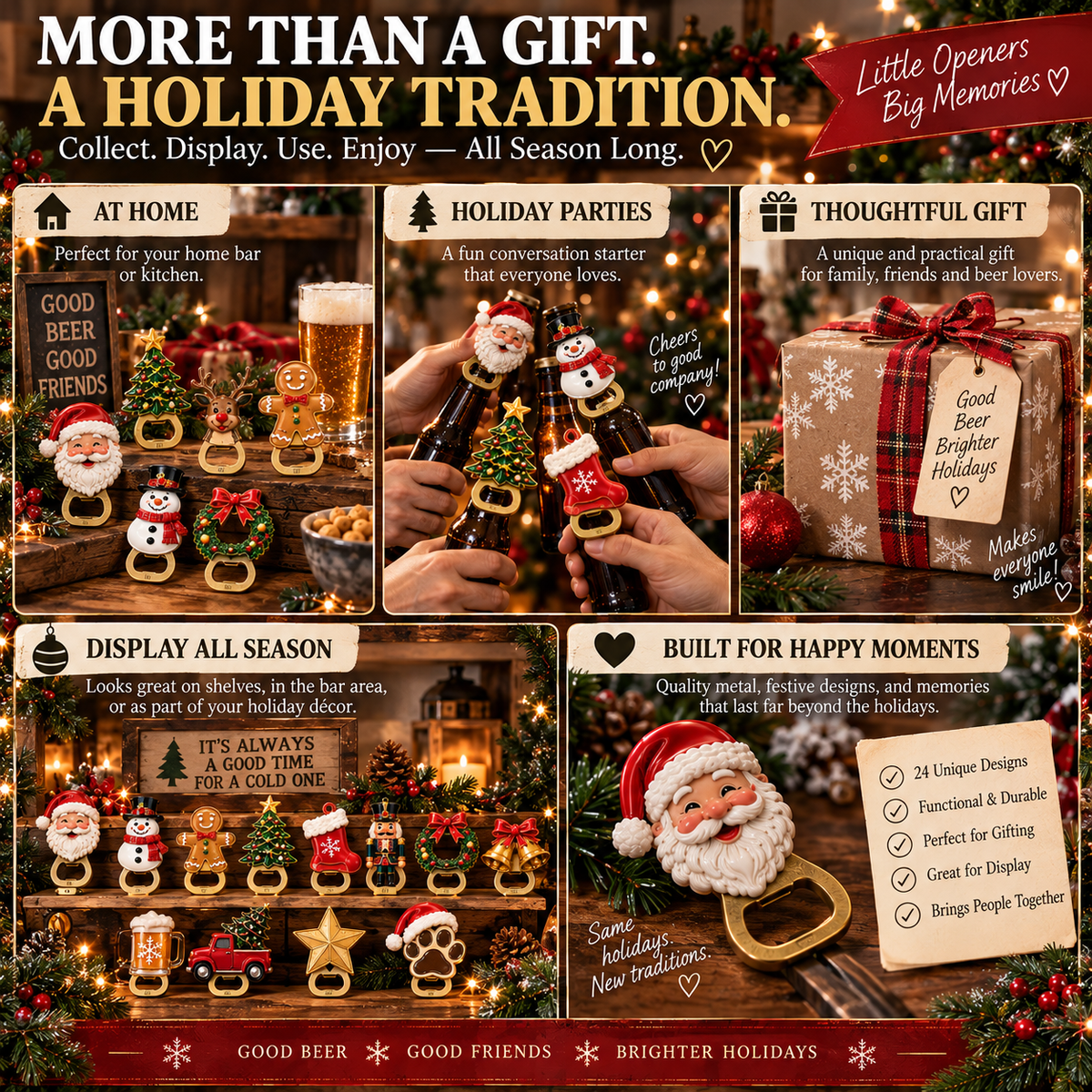 🍻🎄24 Days of Christmas Cheers – Holiday Bottle Opener Collection