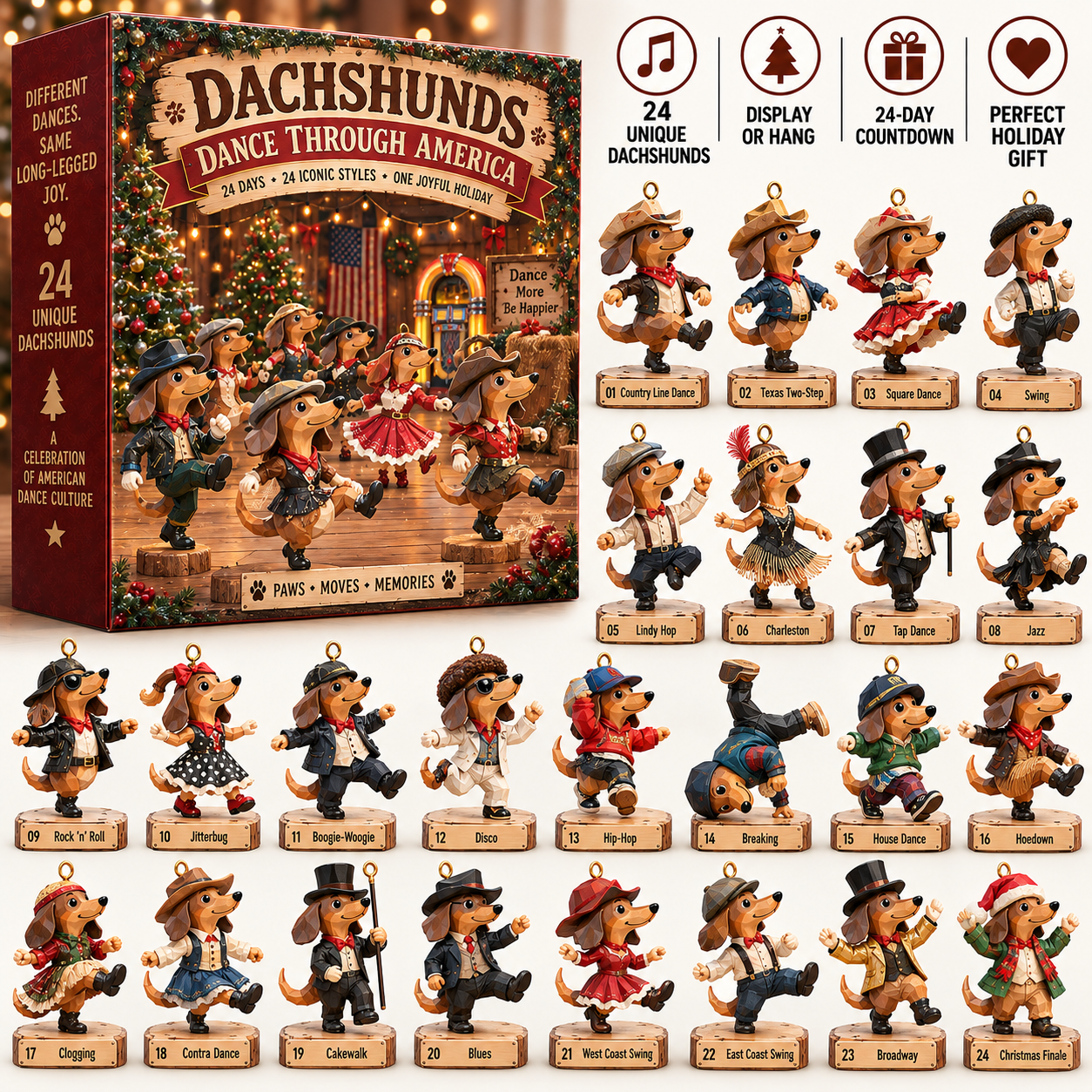 🐾🎻 Dachshund Holiday Orchestra – 24 Little Musicians
