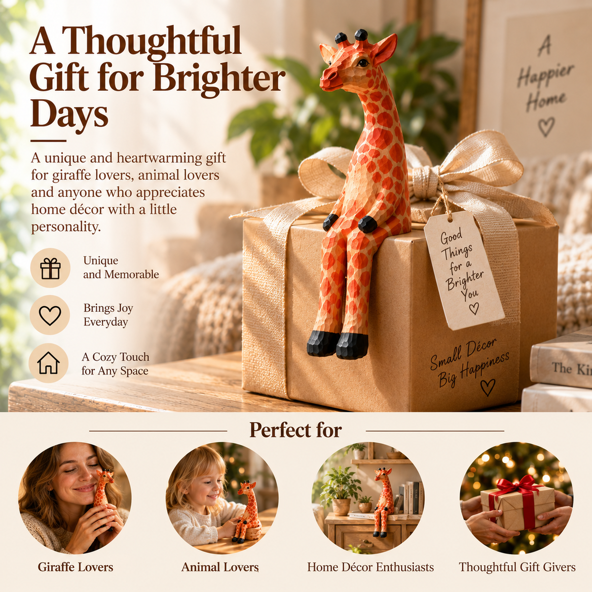 🦒 The Sitting Giraffe – Playful Shelf Décor