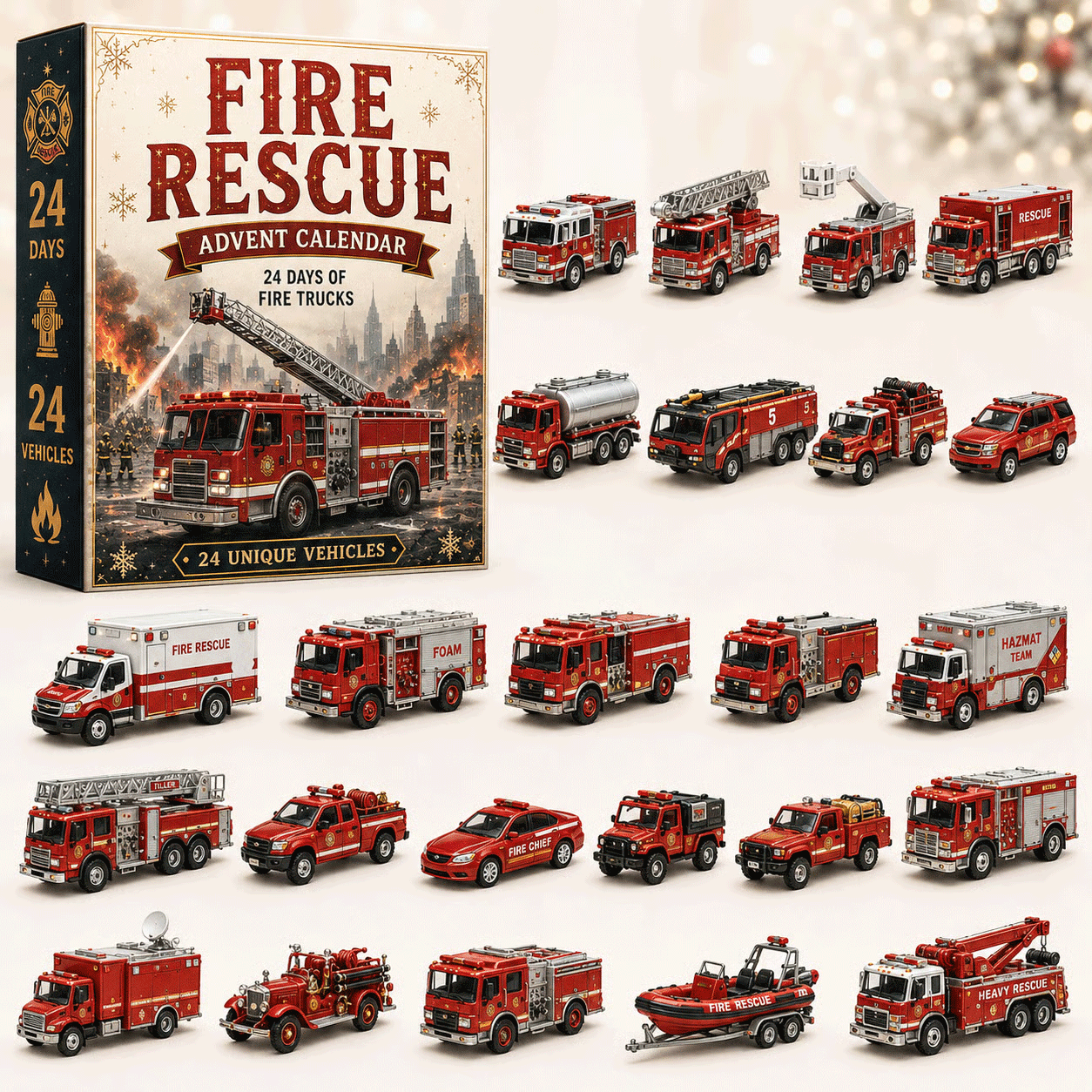 🎄 🛻Christmas Pickup Truck Advent Calendar – 24 Unique Holiday Trucks with Festive Surprises