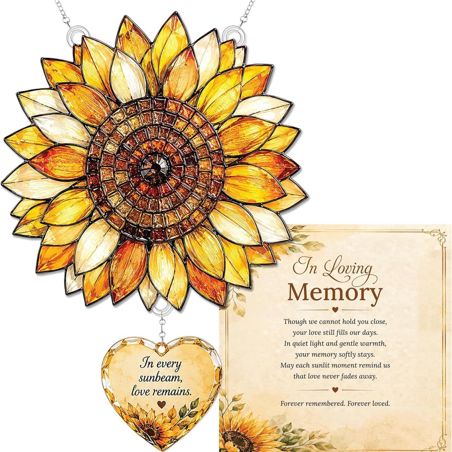 Inspirational Suncatcher with Story Card – Sea Turtle, Butterfly & Dragonfly Window Hanging Decor