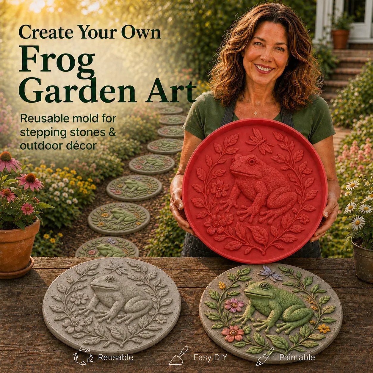 🐦 Hummingbird Garden Art Stepping Stone Mold