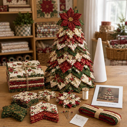 🔥LAST DAY 69% OFF🎄 DIY Quilted Santa Christmas Tree Kit – Handmade Holiday Craft & Festive Tabletop Decor