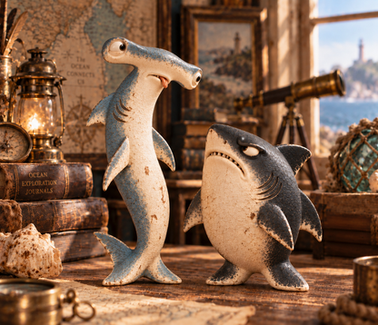 🦈 The Odd Shark Duo — One Has Ideas, the Other Has Regrets