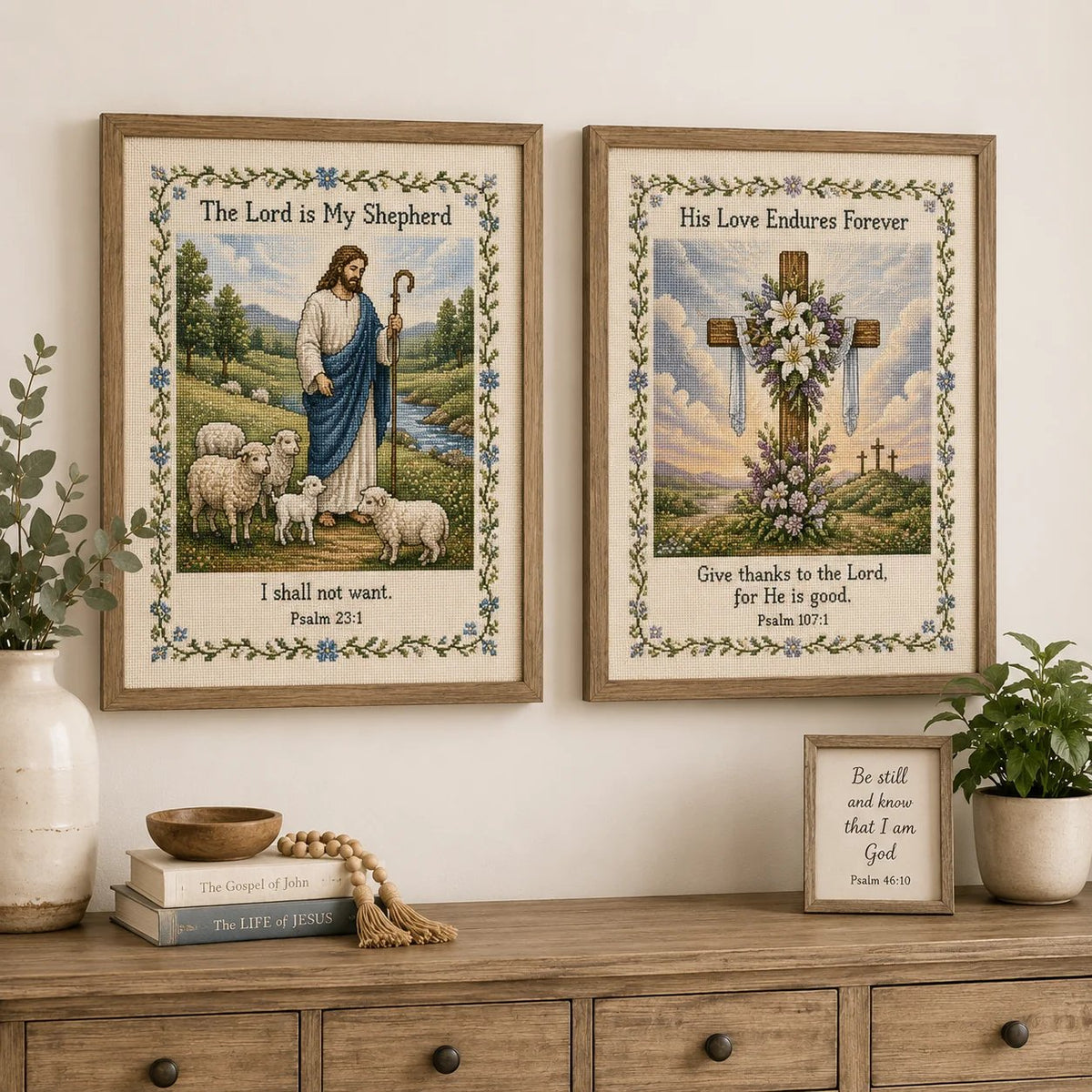 ⏳ Last Day 49% OFF – ✝️ Beginner-Friendly Life of Jesus Bible Story Cross Stitch DIY Kit | 6 Biblical Collections with Fabric, Color-Matched Floss, Needle & Pattern Guide Included 💕