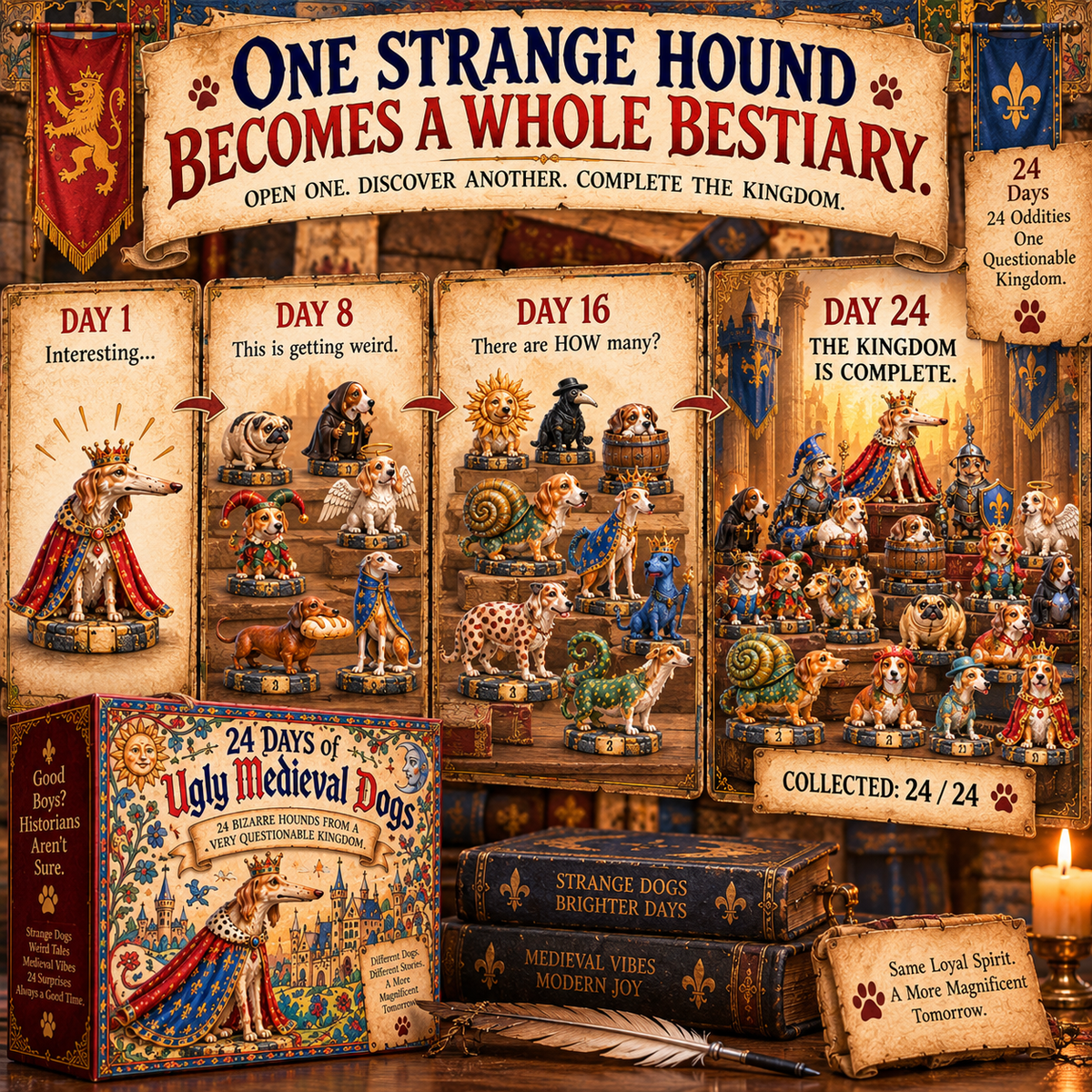 🐕🏰 24 Days of Medieval Dogs — 24 Hounds, Two Kingdoms, One Legendary Collection