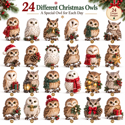 🎄🦉24 Days of Christmas Owls – A Little Owl Surprise Each Day
