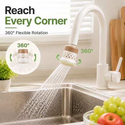 💦 2pcs -360° Splash-Free Faucet Filter – Save Water & Wash Better