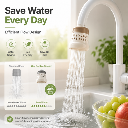 💦 2pcs -360° Splash-Free Faucet Filter – Save Water & Wash Better