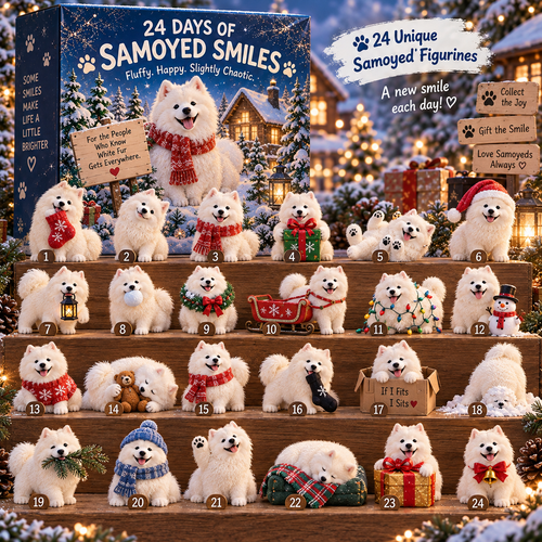 24 Days of Samoyed Smiles — A Different Fluffy Christmas Moment Every Day 🎄