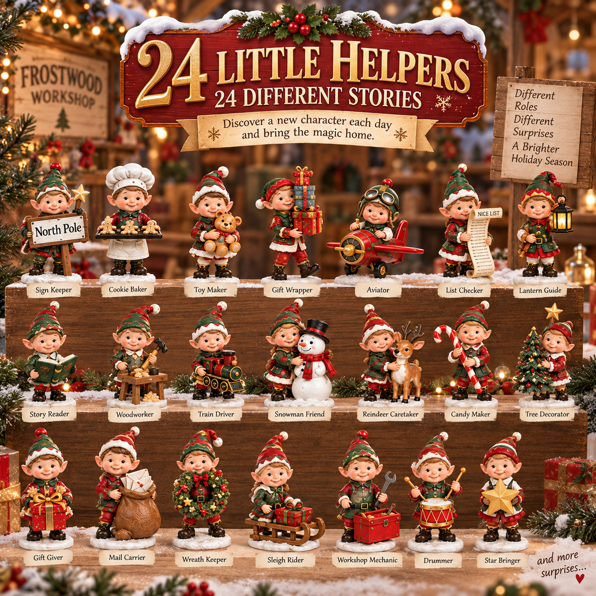 🎄 Frostwood Holiday Helpers – 24 Little Christmas Workshop Characters