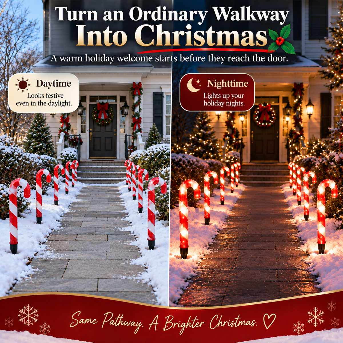 🎄 Christmas Candy Cane Pathway Lights – Light Up the Way Home