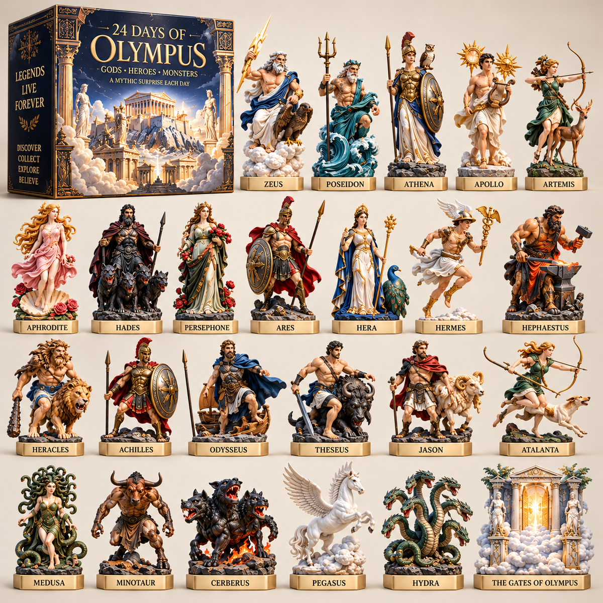 24 Days of Olympus – Gods, Heroes & Monsters Mythology Collection ⚡🏛️