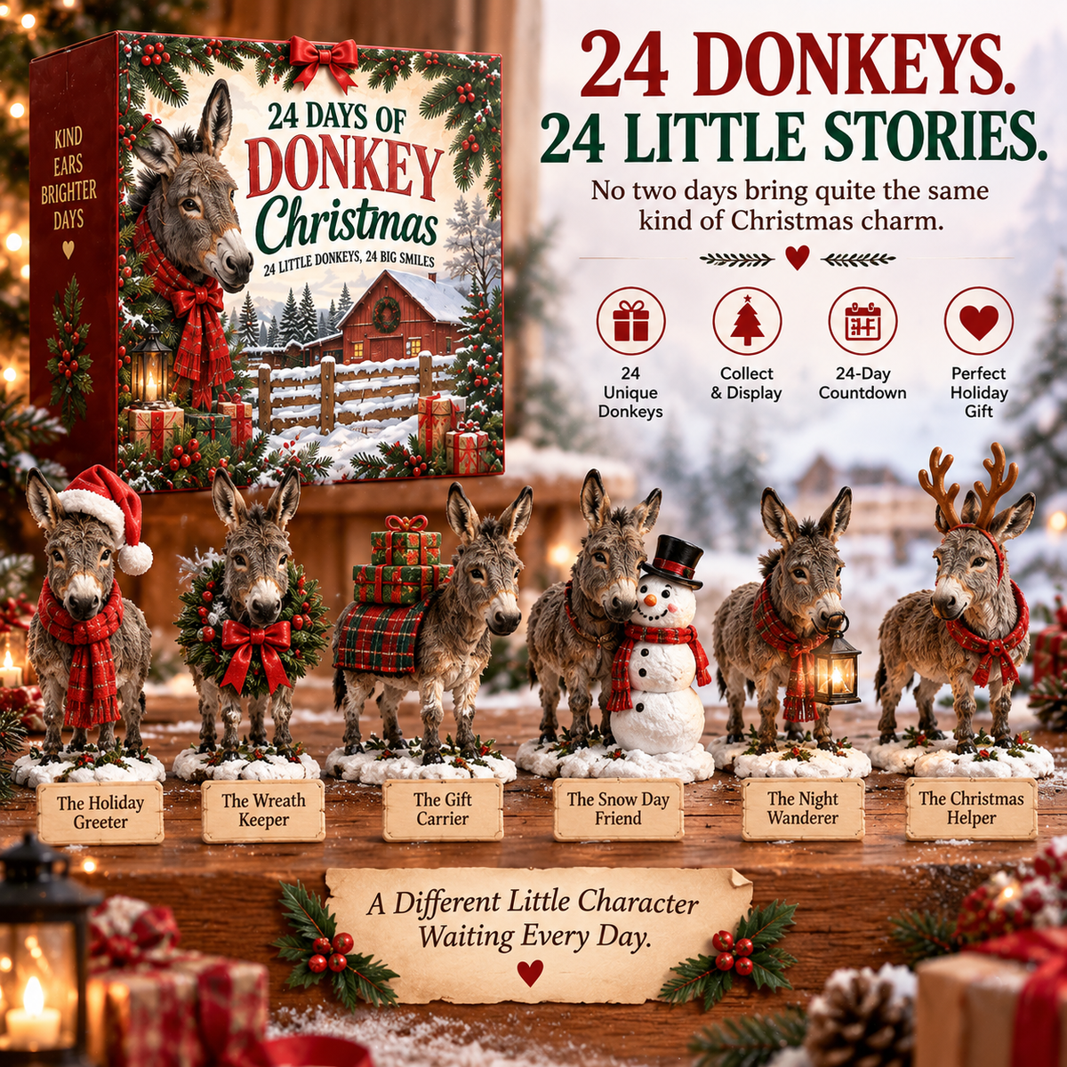 🫏 Kind Ears, Brighter Days — 24-Day Donkey Christmas Collection