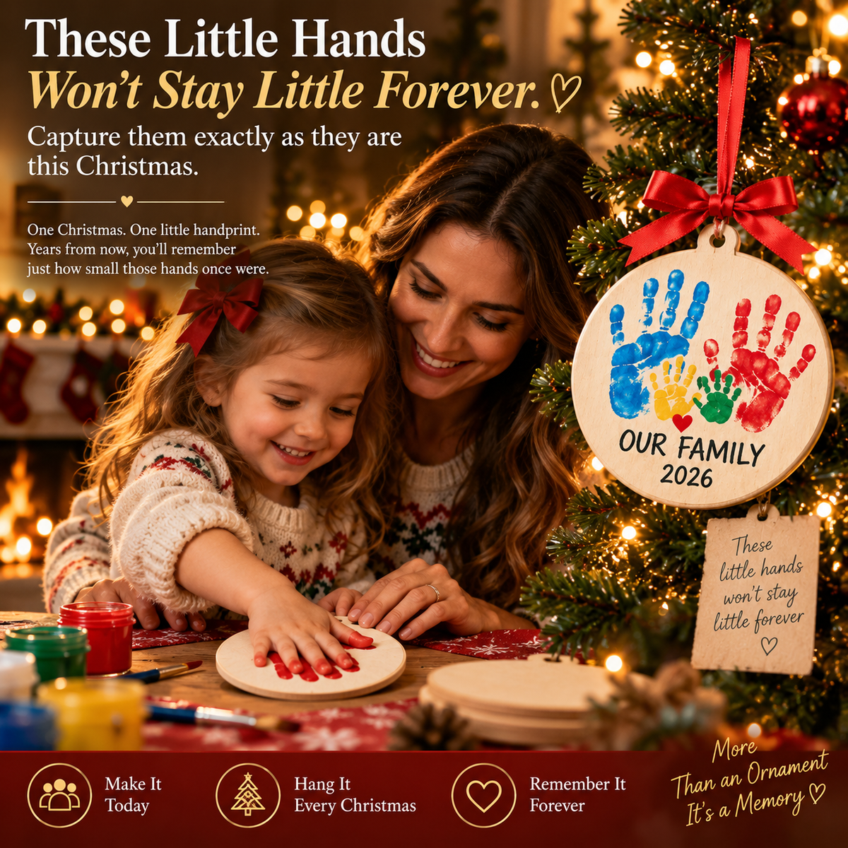 🎄 Family Handprint Christmas Keepsake Kit