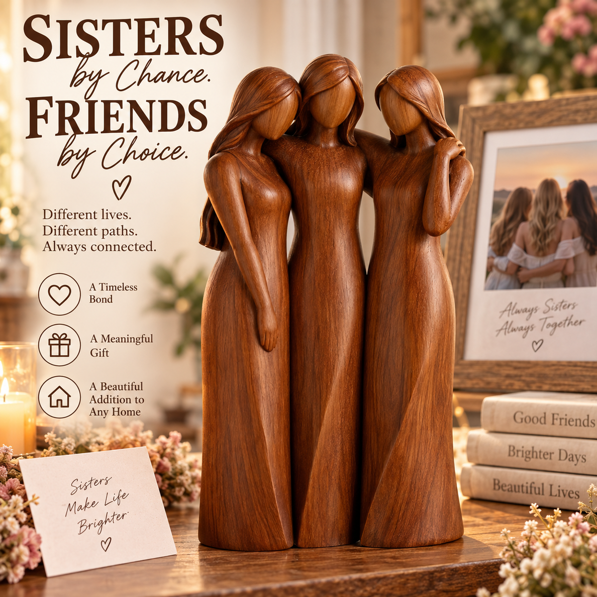 Sisters Forever Friendship Figurine – Meaningful Sister Gift