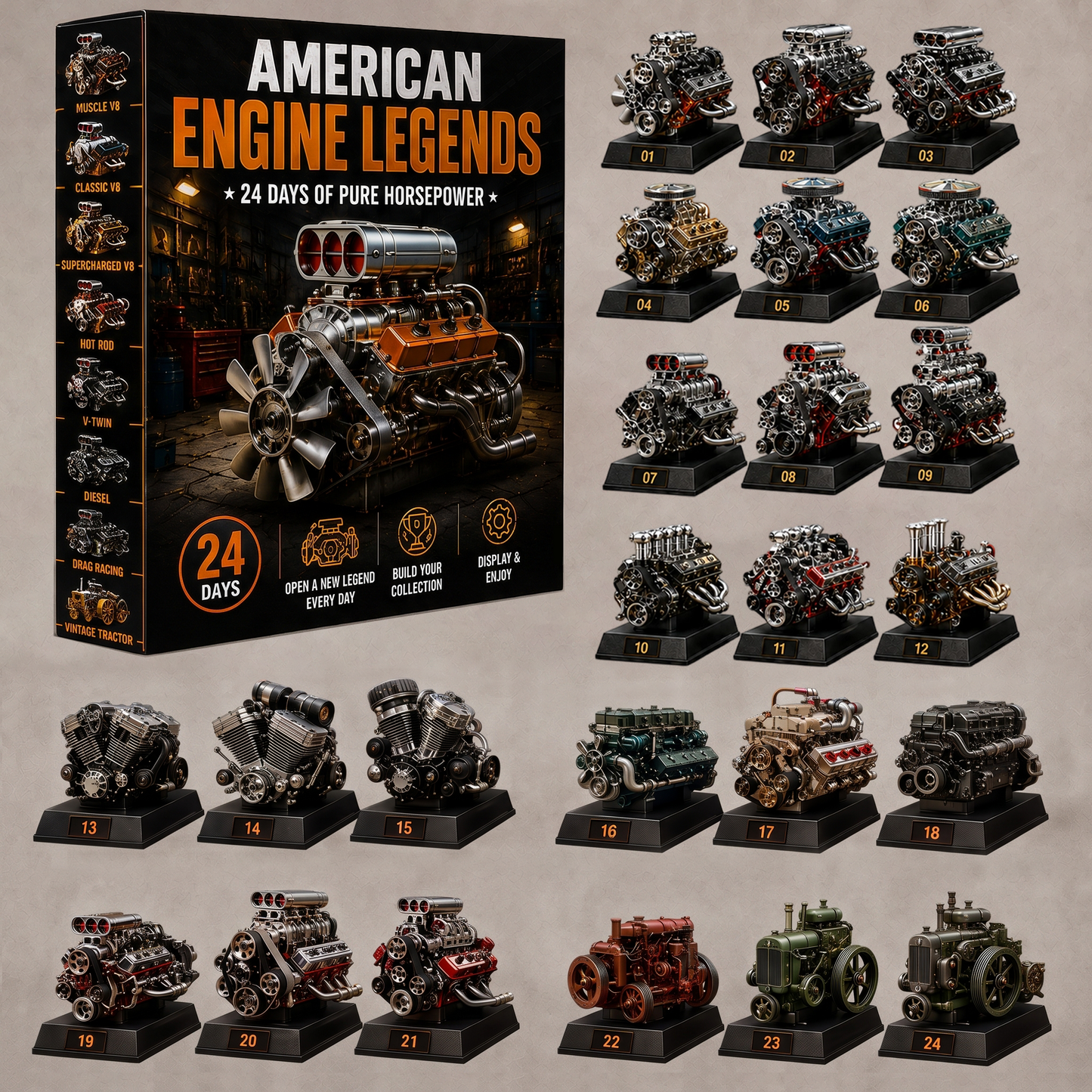 24 Days of Horsepower – American Engine Legends Advent Calendar for Car Lovers