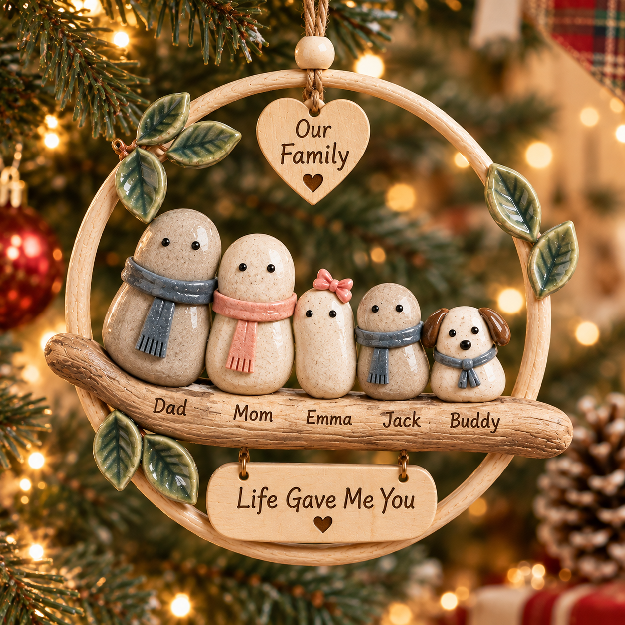 DIY Family Pebble Keepsake Kit – Create Your Own Family Christmas Ornament, Meaningful Holiday Craft & Gift