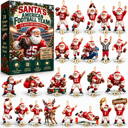 🏈🎅 Santa’s American Football Team – 24 Christmas Game-Day Players