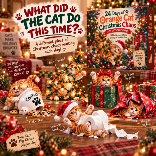 🐾 24 Days of Orange Cat Christmas Chaos — 24 Mischievous Kitties