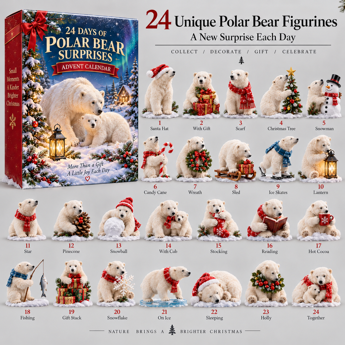 24 Days of Polar Bear Christmas – A Little Winter Moment Each Day ❄️🐻‍❄️