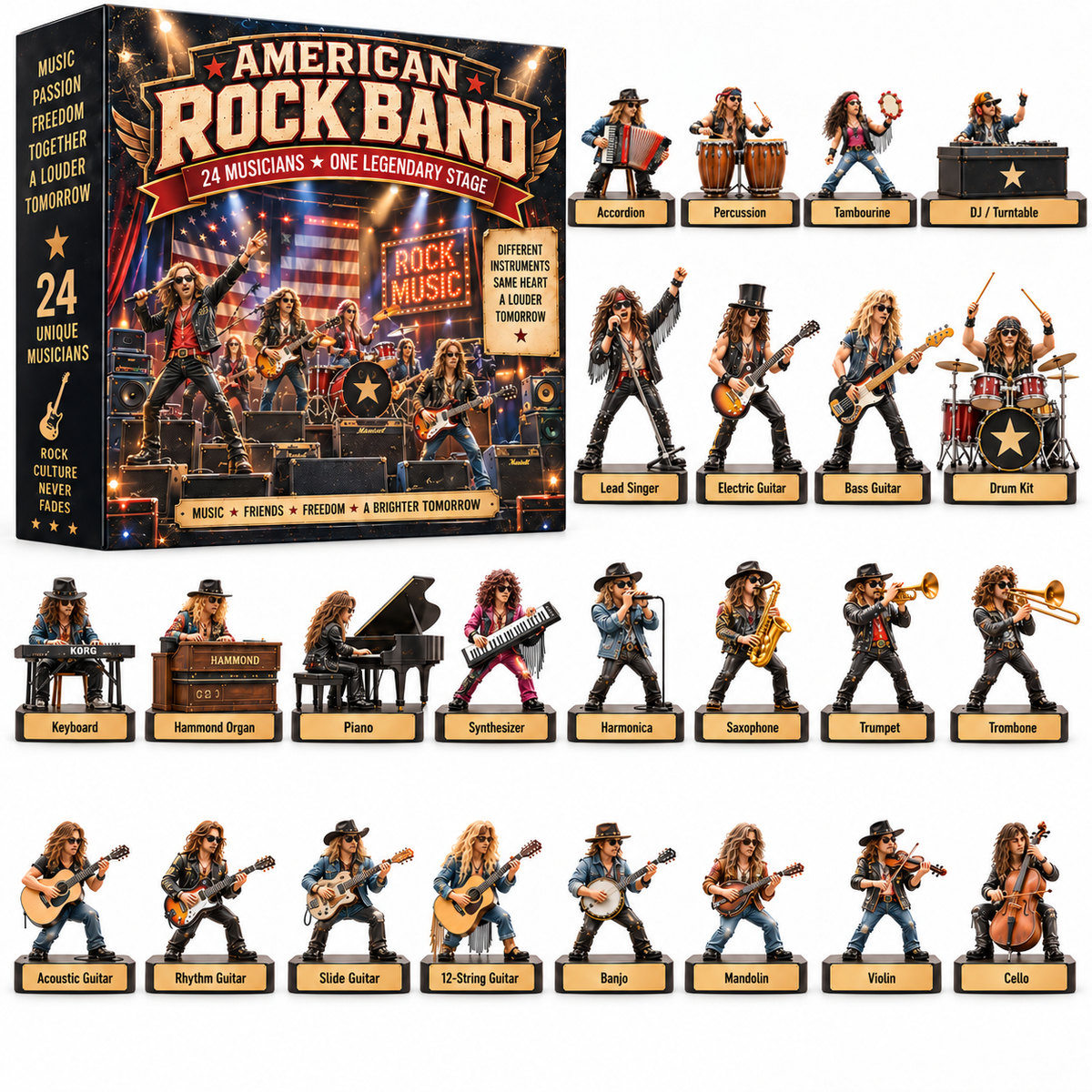 🎸 American Rock Band – 24 Icons of the Rock ’n’ Roll Stage