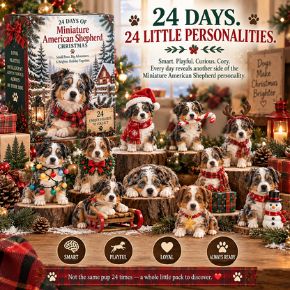24 Days of Mini American Shepherds – Small Paws, Big Christmas Adventures 🐾🎄