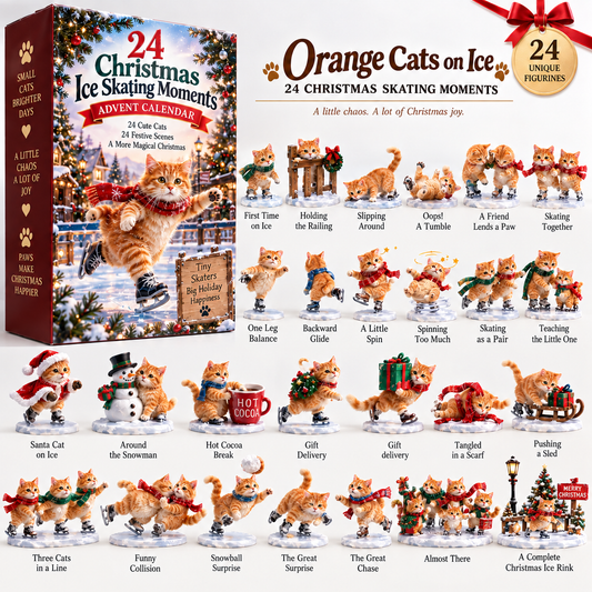 ⛸️🐱 Orange Cats on Ice – 24 Christmas Skating Moments