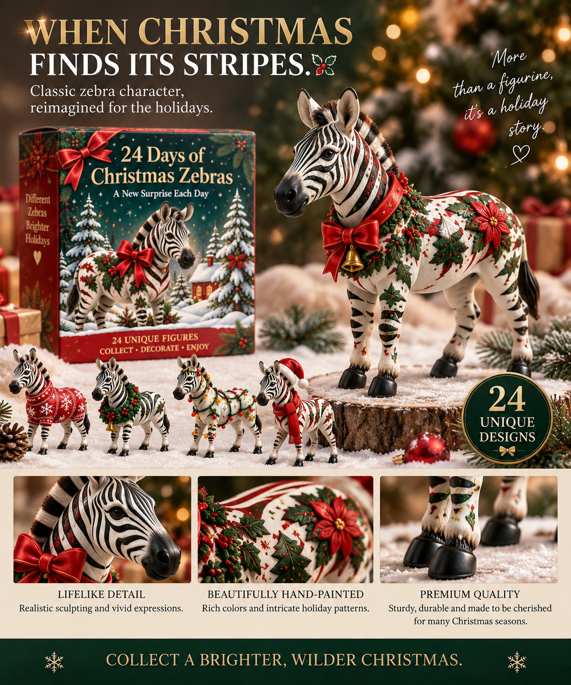 🦓 24 Days of Christmas Zebras — A Different Stripe for Every Day 🎄