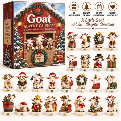 Goat Advent Calendar – 24 Days of Goat-y Goodness, 24 Unique Christmas Goat Collectibles