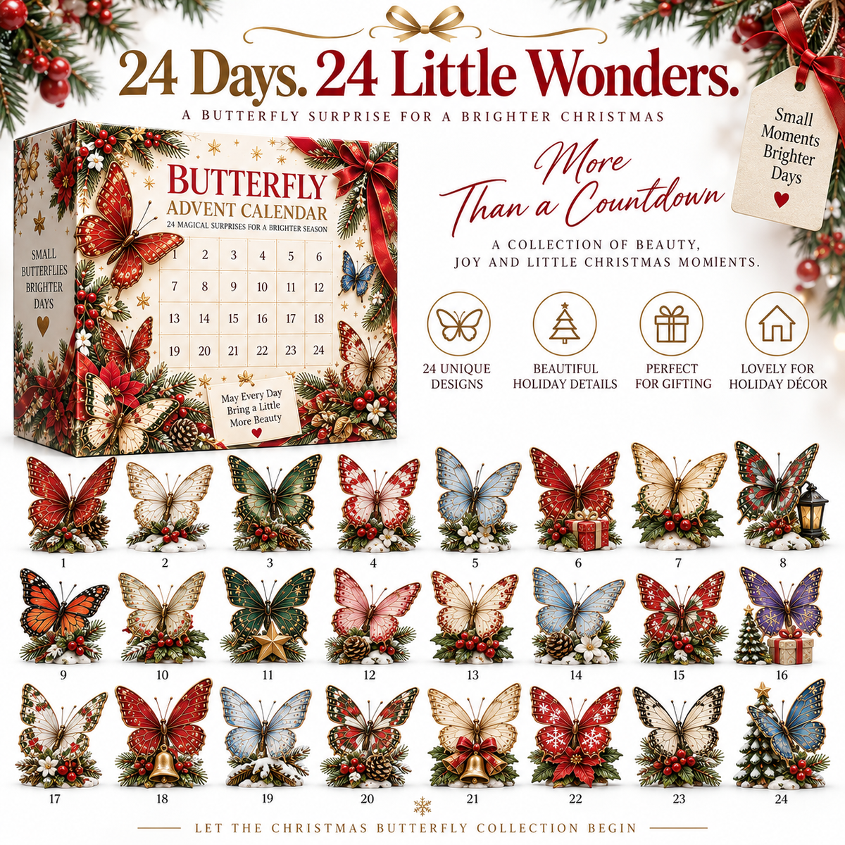 🦋 24 Days of Christmas Butterflies – 2026 Advent Calendar Collection
