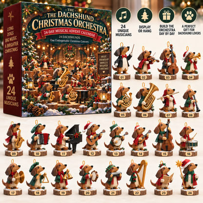 🐾🎻 Dachshund Holiday Orchestra – 24 Little Musicians