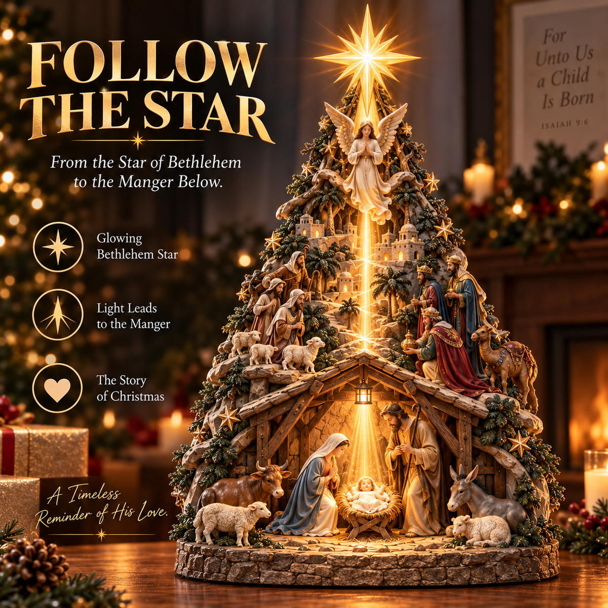 Follow the Star – Bethlehem Nativity Christmas Tree Light