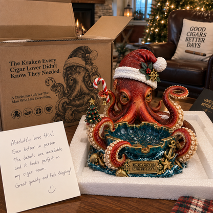 🐙 Christmas Kraken Cigar Rest – Nautical Collector’s Edition