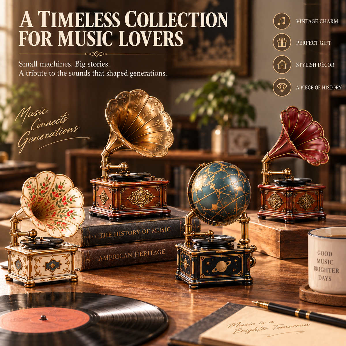 24 Days of Vintage Phonographs — A Journey Through the Golden Age of Sound 🎵
