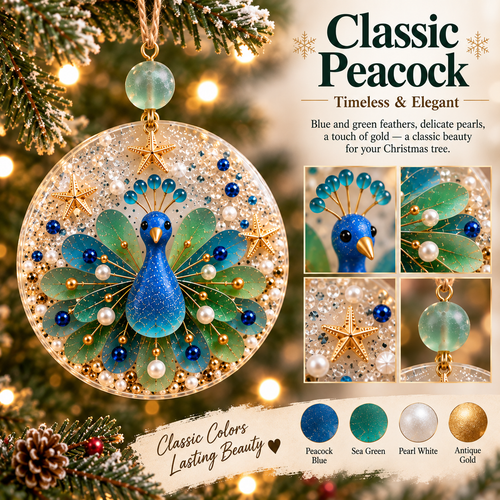 DIY Peacock Christmas Ornament Kit – Create Your Own Festive Peacock, Holiday Craft Kit & Handmade Keepsake