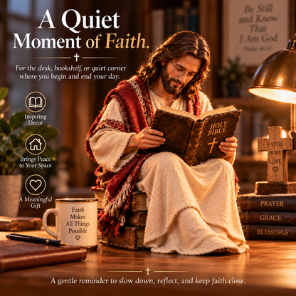Jesus Reading the Bible — A Quiet Reminder of Faith & Peace
