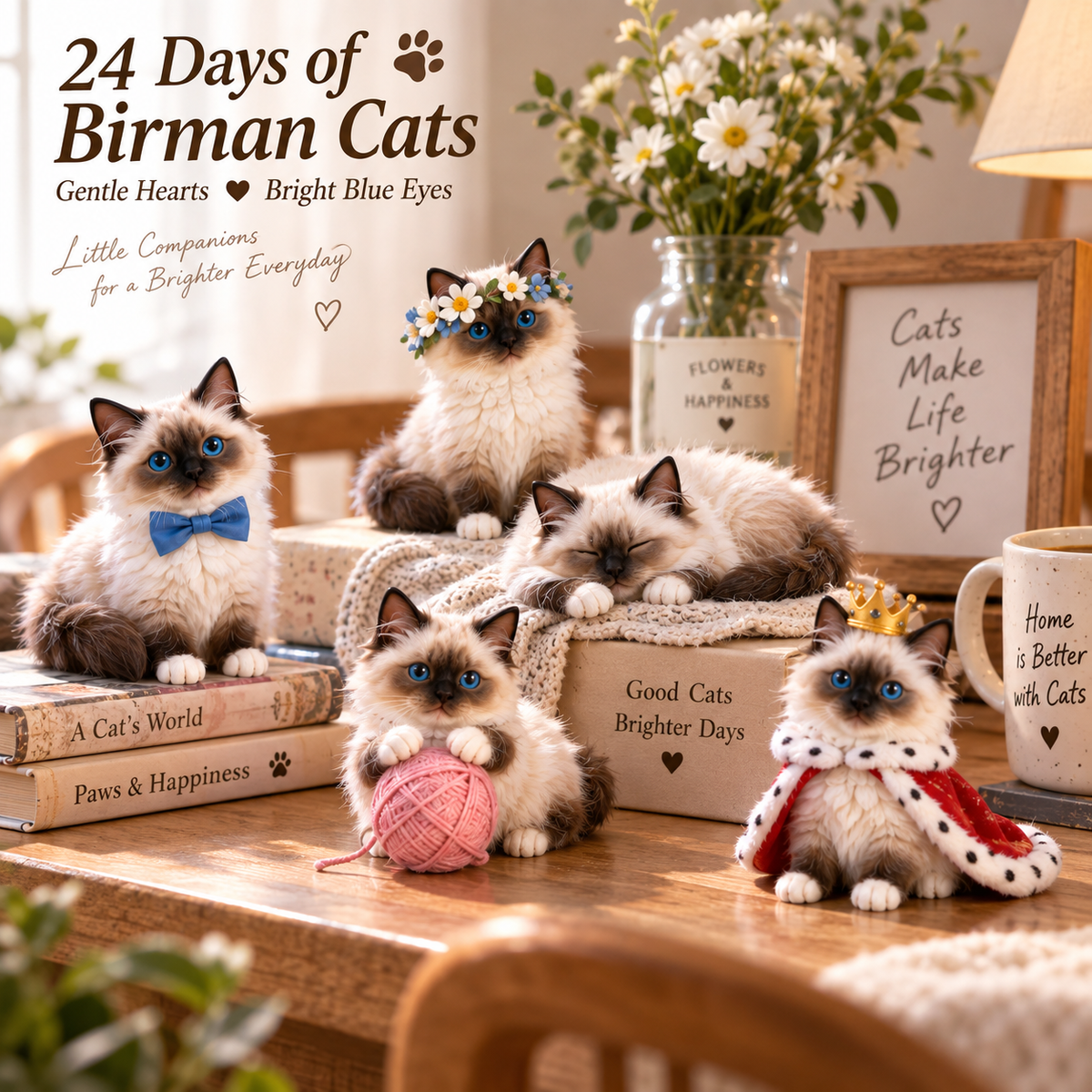 🐾 24 Days of Birman Cats — 24 Bright Blue Eyes, 24 Gentle Personalities