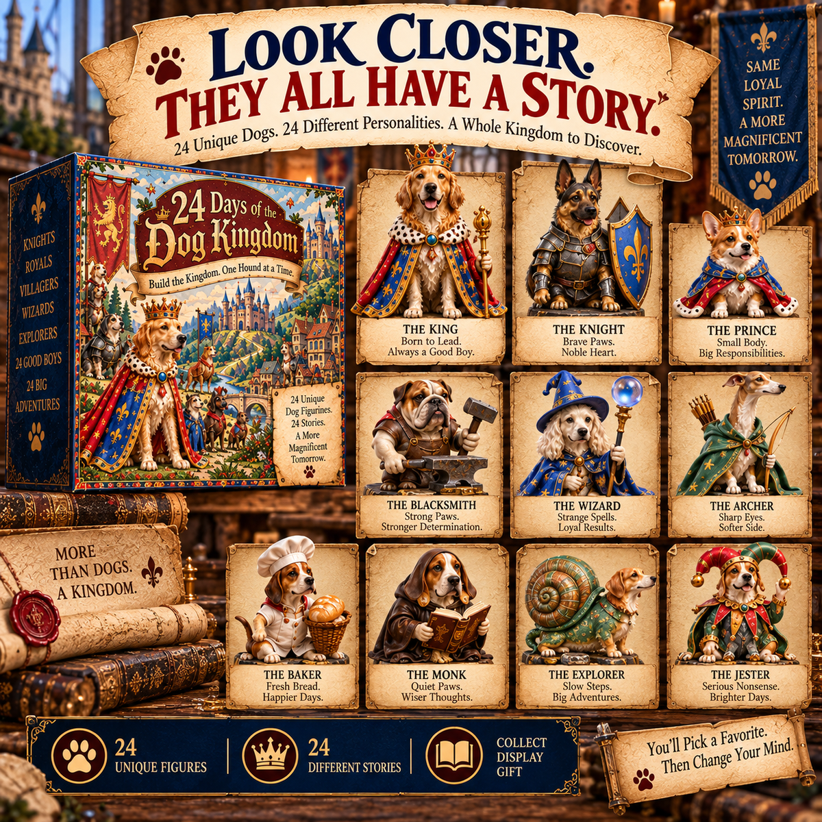 🐕🏰 24 Days of Medieval Dogs — 24 Hounds, Two Kingdoms, One Legendary Collection