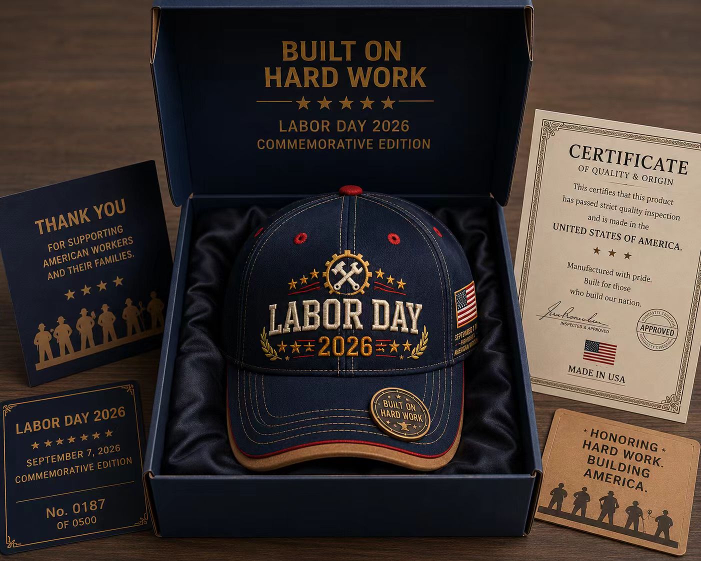 Labor Day 2026 Commemorative Cap – Built on Hard Work Premium Printed hat
