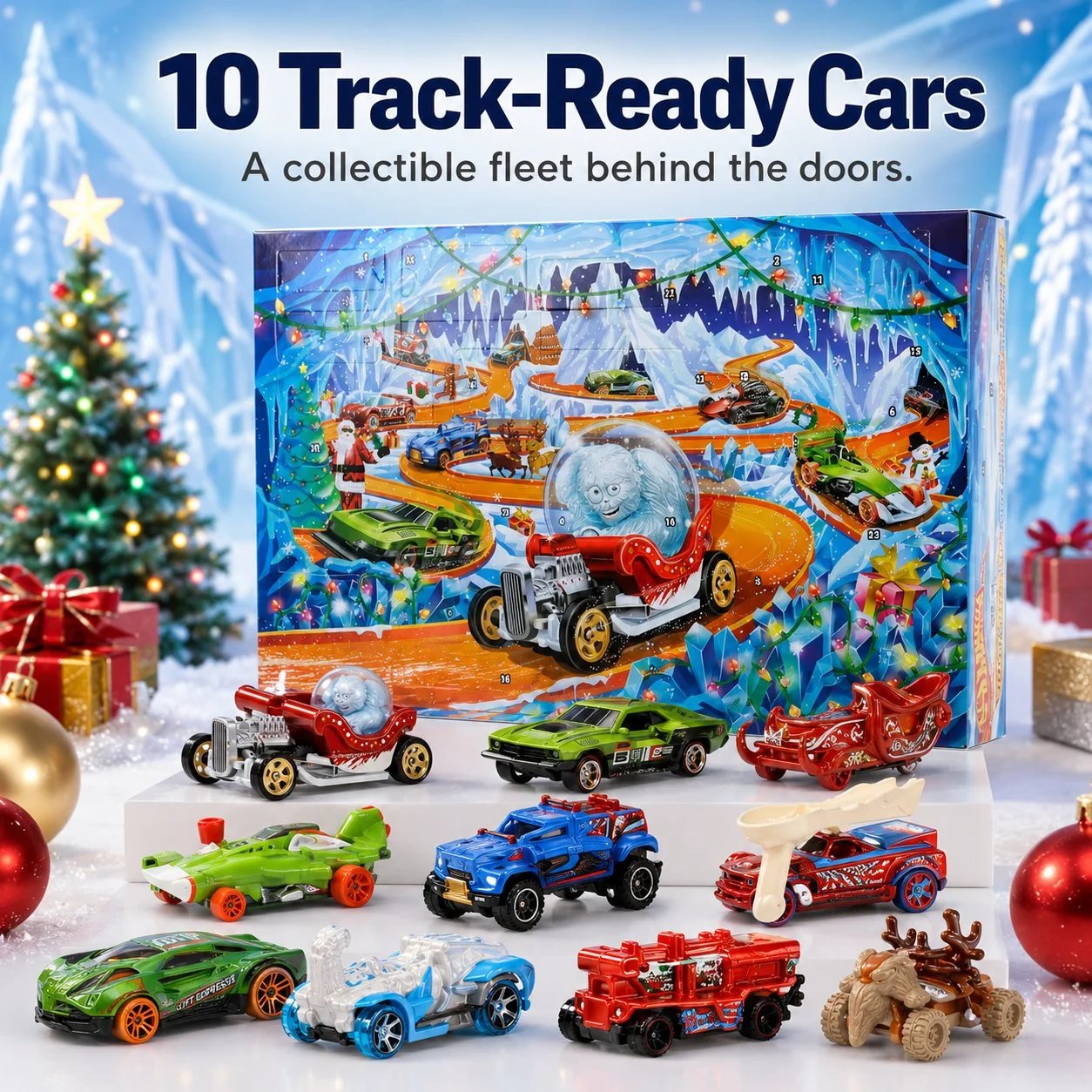 ⚡Hot Sales 49% OFF🔥 2026 Hot Wheels Holiday Advent Calendar🏎️