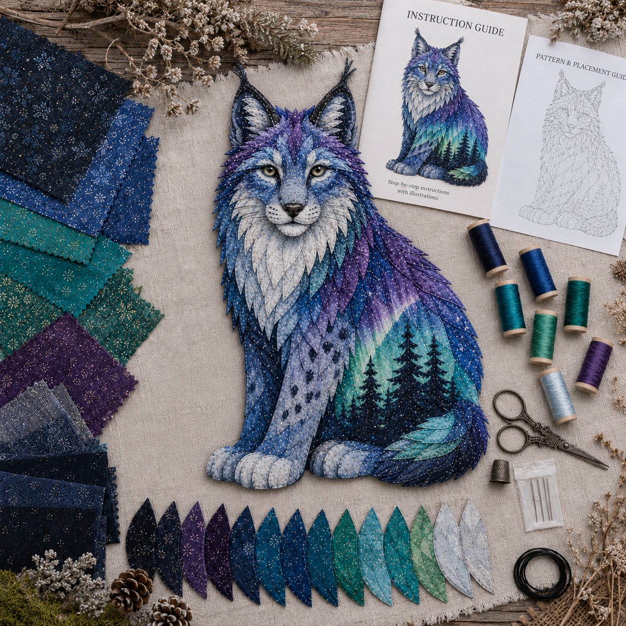 Northern Lights Wildlife DIY Patchwork Kit