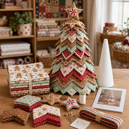 🔥LAST DAY 69% OFF🎄 DIY Quilted Santa Christmas Tree Kit – Handmade Holiday Craft & Festive Tabletop Decor