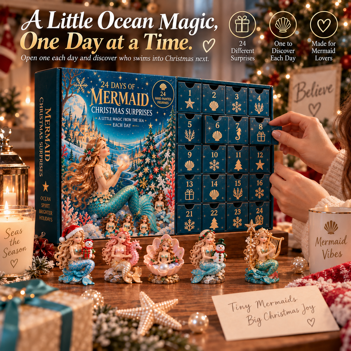 🧜‍♀️ 24 Days of Mermaid Christmas Magic – Ocean-Inspired Holiday Collection 🎄✨