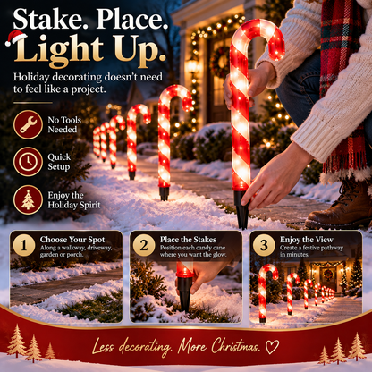 🎄 Christmas Candy Cane Pathway Lights – Light Up the Way Home