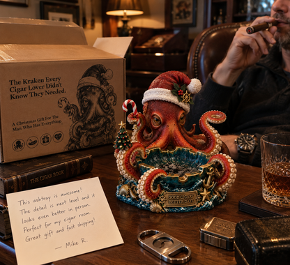 🐙 Christmas Kraken Cigar Rest – Nautical Collector’s Edition