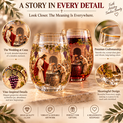 The Miracle at Cana – Water to Wine Faith Glass Set