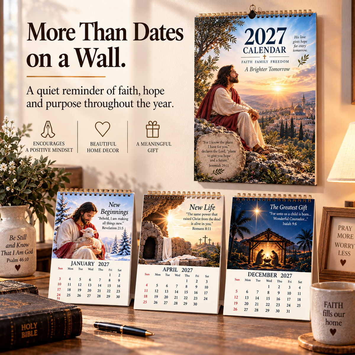 2027 His Light Through Every Season — Christian Inspirational Calendar