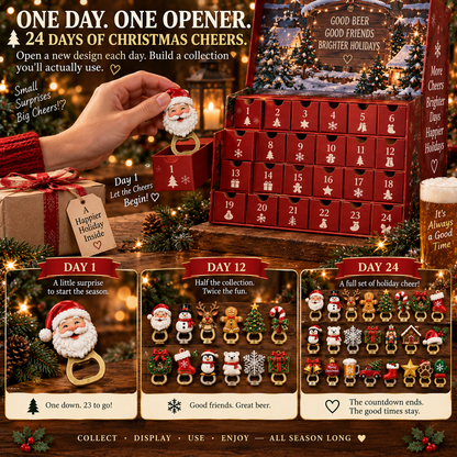 🍻🎄24 Days of Christmas Cheers – Holiday Bottle Opener Collection