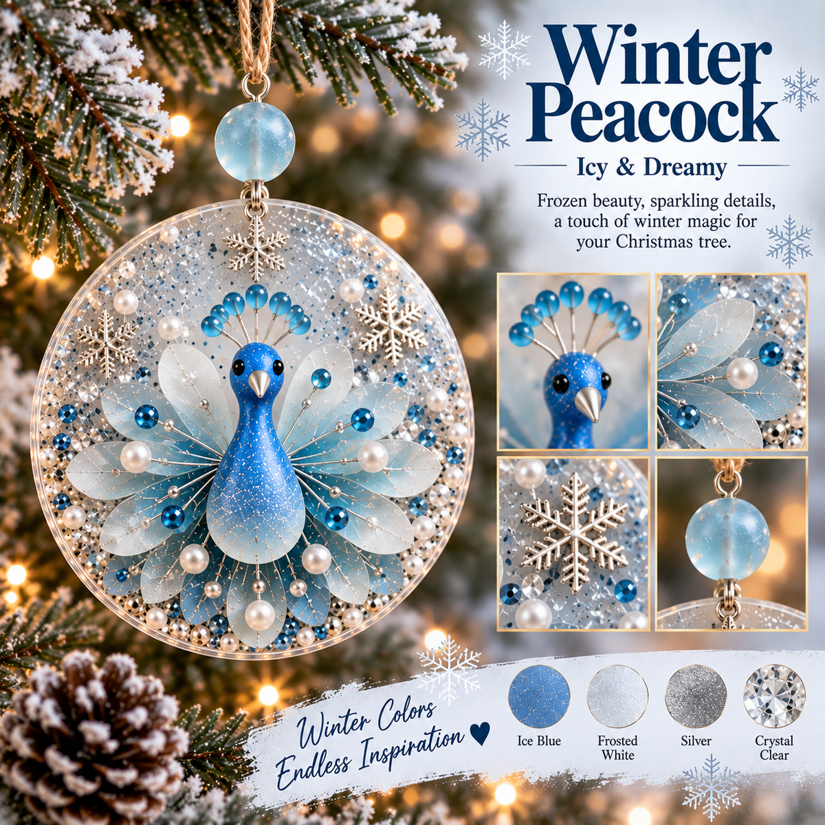 DIY Peacock Christmas Ornament Kit – Create Your Own Festive Peacock, Holiday Craft Kit & Handmade Keepsake